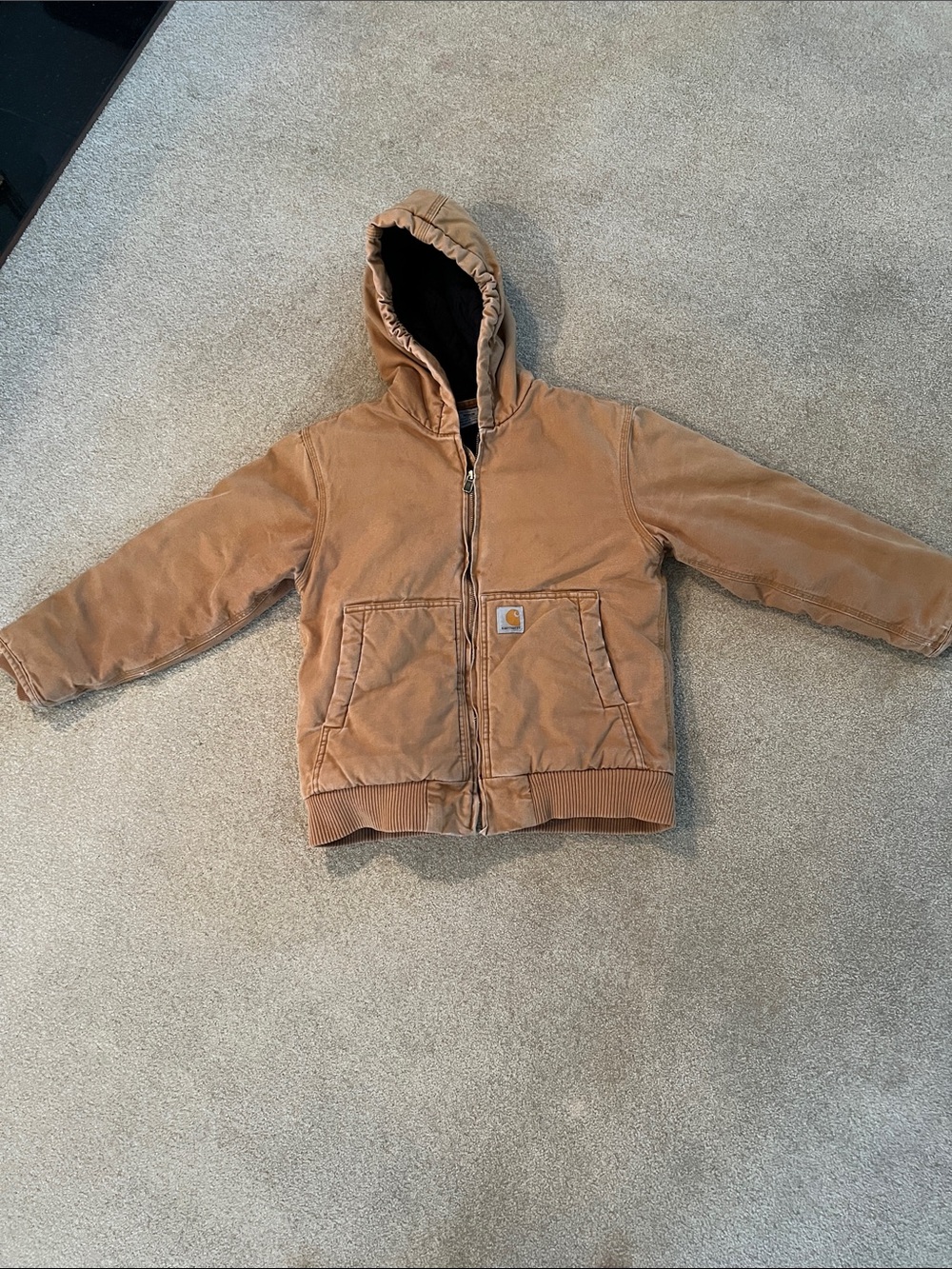 Carhartt Tan Hooded Canvas Work Jacket